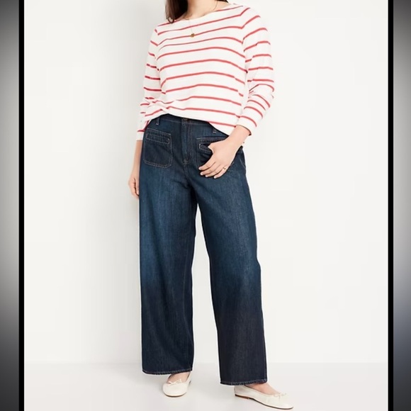 Old Navy Denim - NWT Old Navy High Waisted Baggy Wide Leg Trouser Jeans 16
